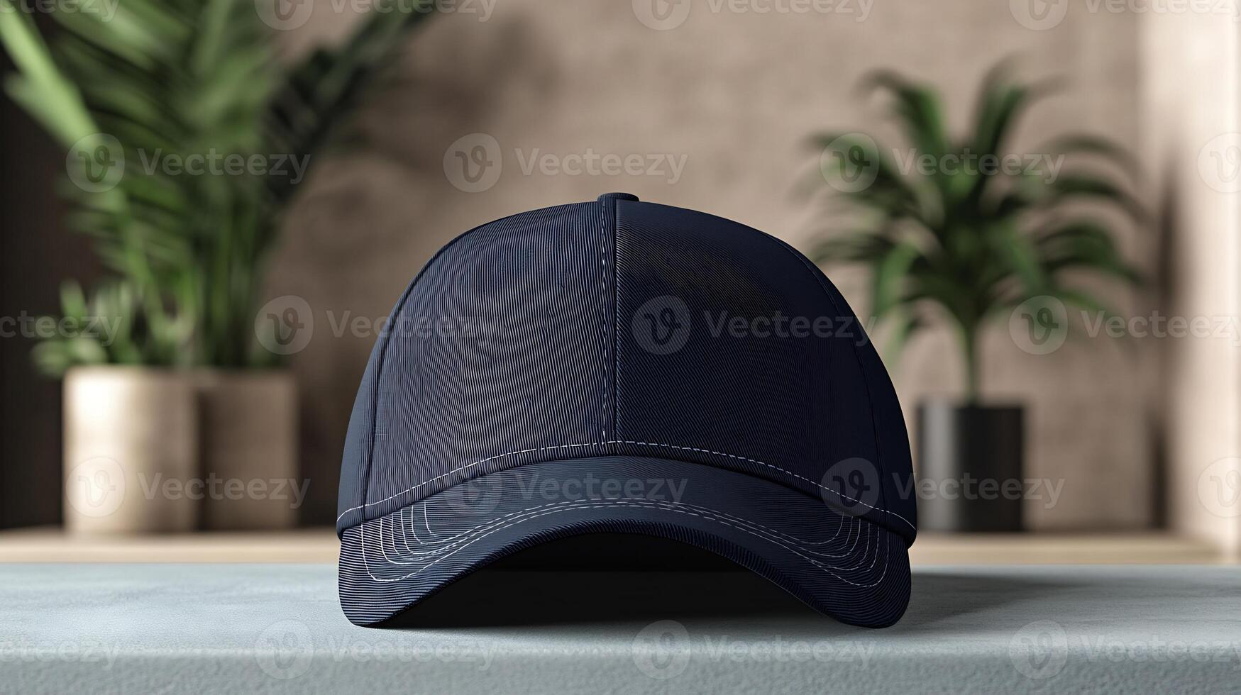 Baseball Cap Mockup Displayed a Clean Surface Ideal for Highlighting Custom Headwear Branding Logo Designs and Sports Merchandise in a Simple Presentation photo