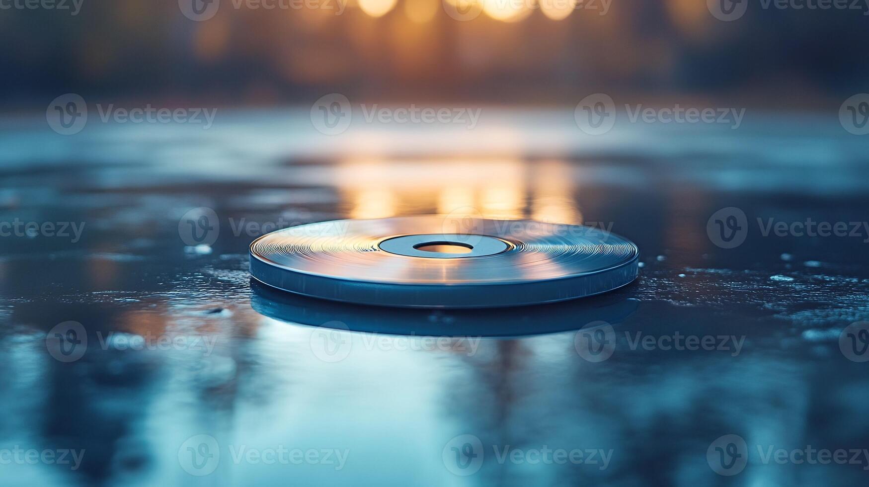 Cd case mockup clean reflective surface with soft light ideal for music album artwork displays photo