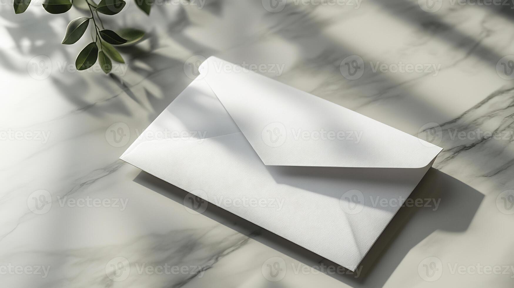 Envelope mockup resting clean surface with a minimalist design for branding purposes photo