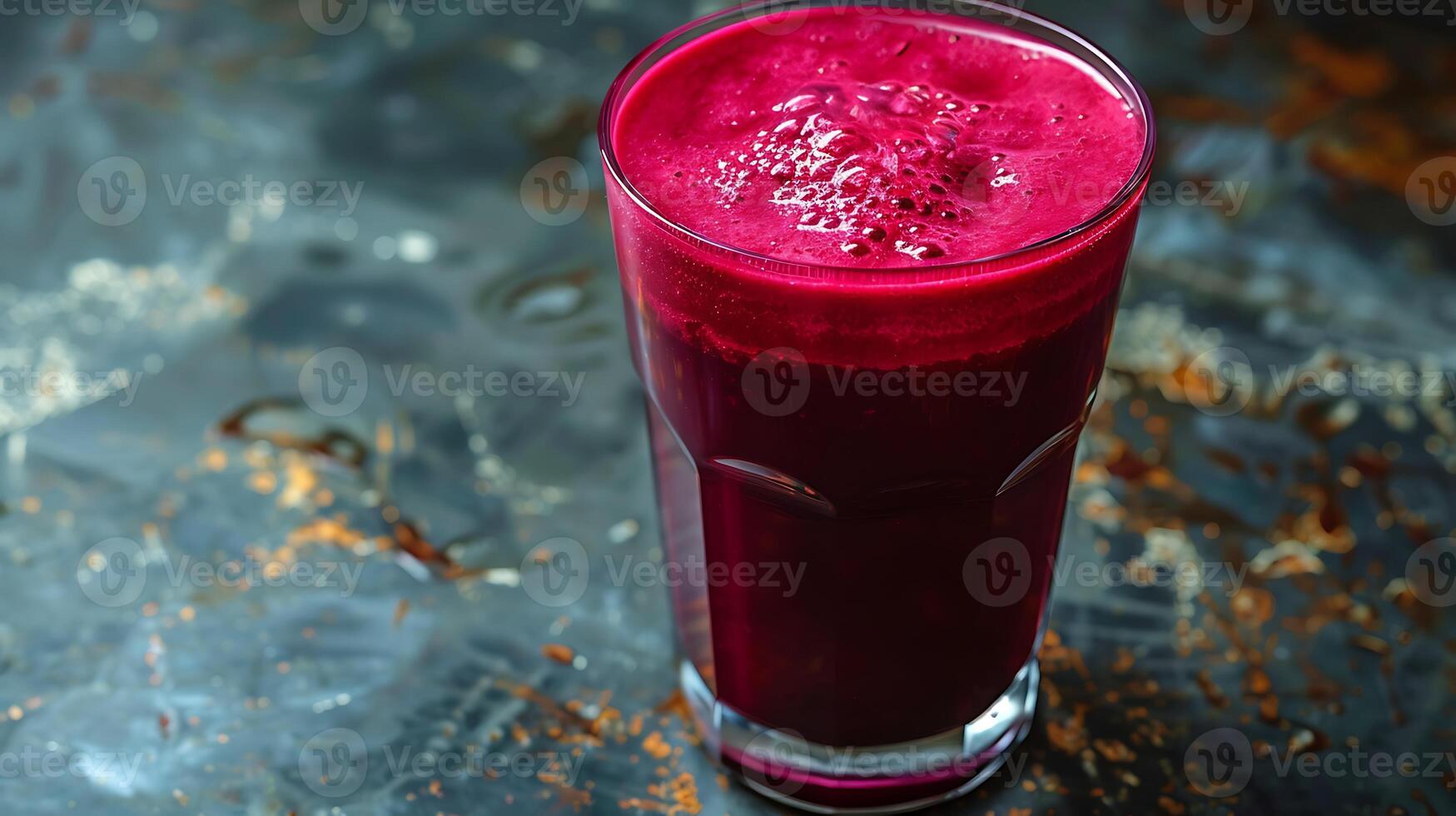 Vibrant Beetroot Juice a Clear Glass A striking glass of beetroot juice rich in color and nutrients presented against a simple clean background photo