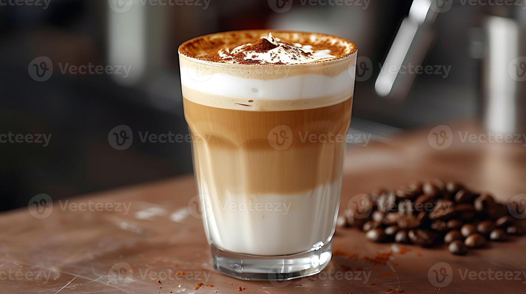Smooth and velvety cortado cut out on an isolated simple minimalist background photo