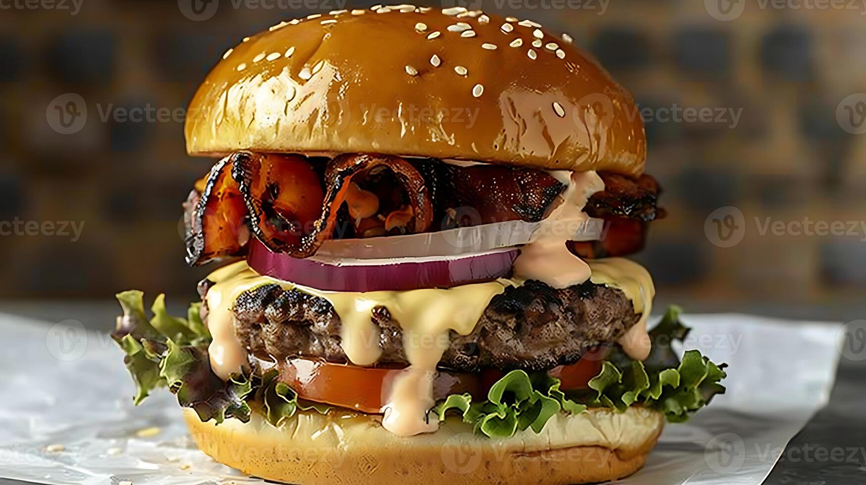 London afternoon tea burger cut out on an isolated simple minimalist background photo