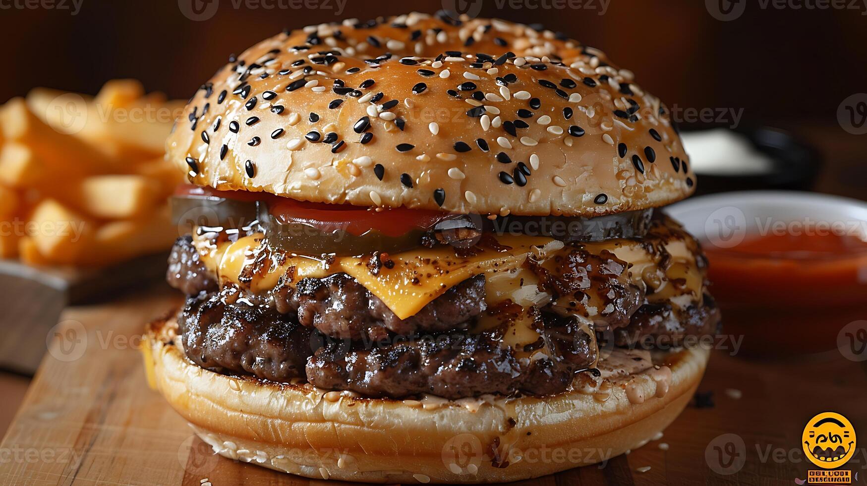 Dubai luxury desert burger cut out on an isolated simple minimalist background photo