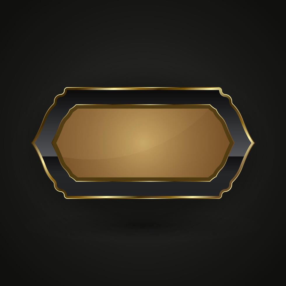 A Luxury and gold button with premium stoked web button design, a metallic button style sheen at the center , illustration vector