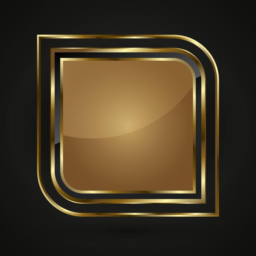 New modern of premium gold button design in Luxury and gold button with premium stoked web button design, a metallic button style sheen at the center . vector