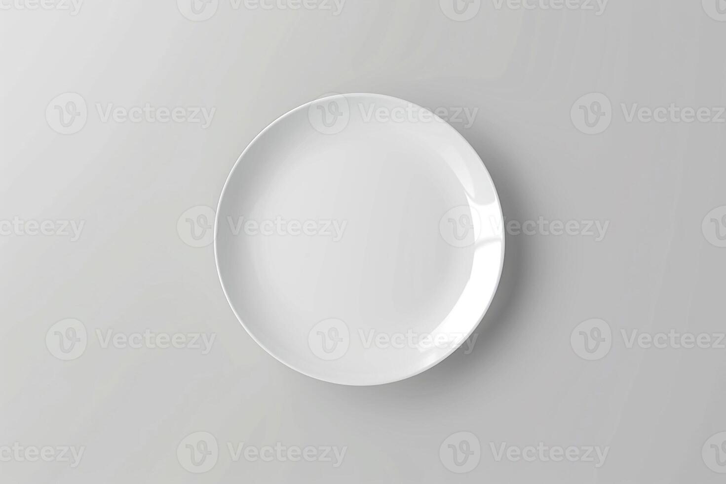 White advertising blank plate, 3D render on white background photo