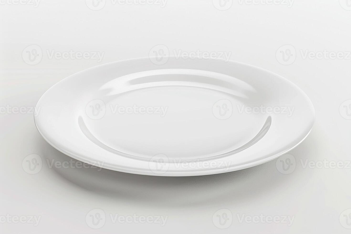 Advertising blank plate, white, 3D render on a white background photo
