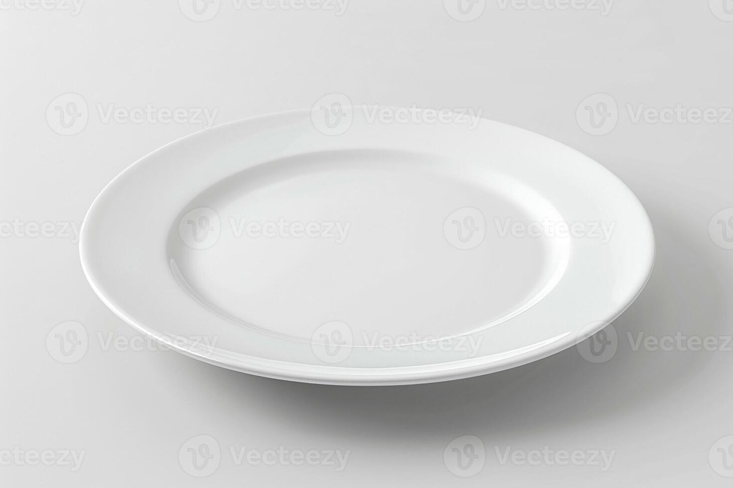 Advertising blank plate, white, 3D render on a white background photo