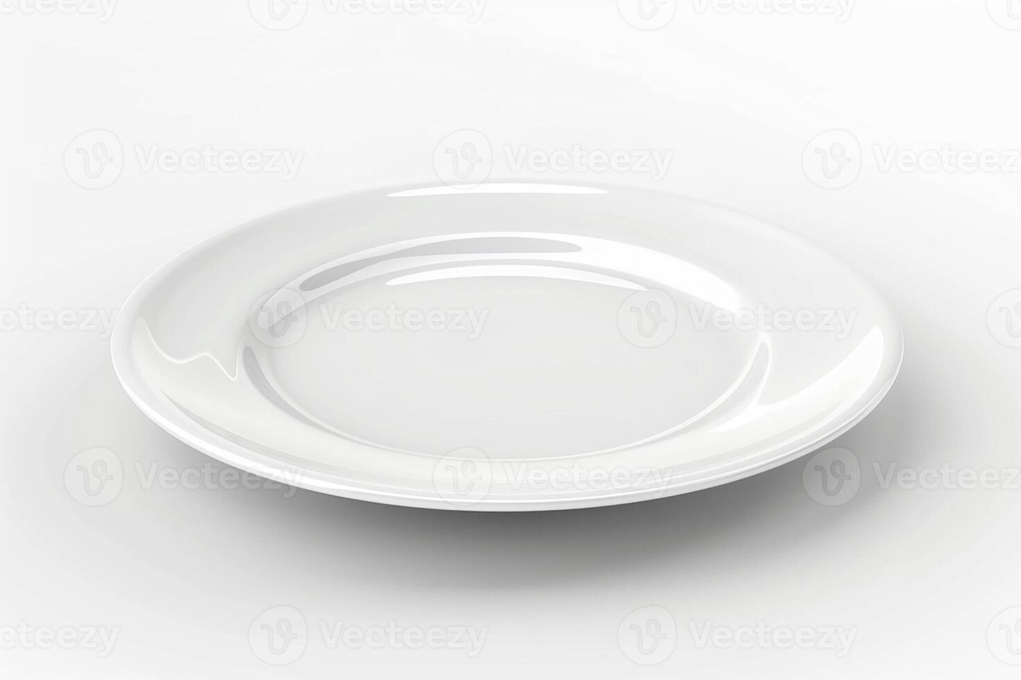 White advertising blank plate, 3D render on white background photo