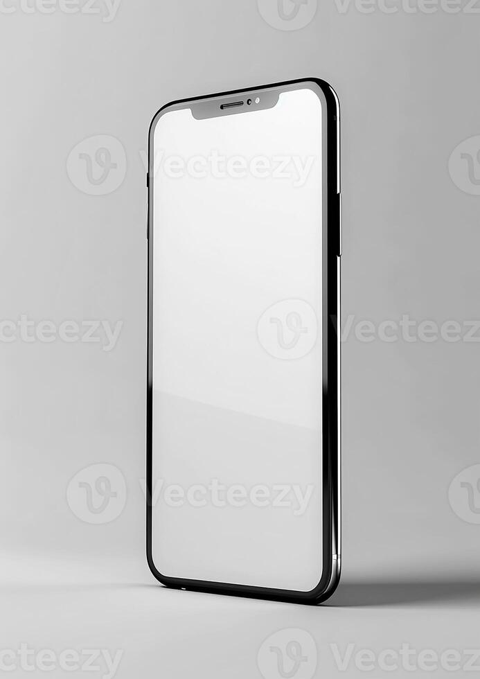 3D rendered blank screen smartphone mockup, perfect for displaying app and website designs photo