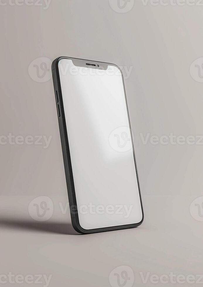 3D render of a blank screen smartphone mockup, ideal for displaying brand designs, high-quality and realistic photo