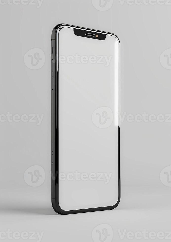 3D render of a blank screen smartphone mockup, ideal for displaying brand designs, high-quality and realistic photo
