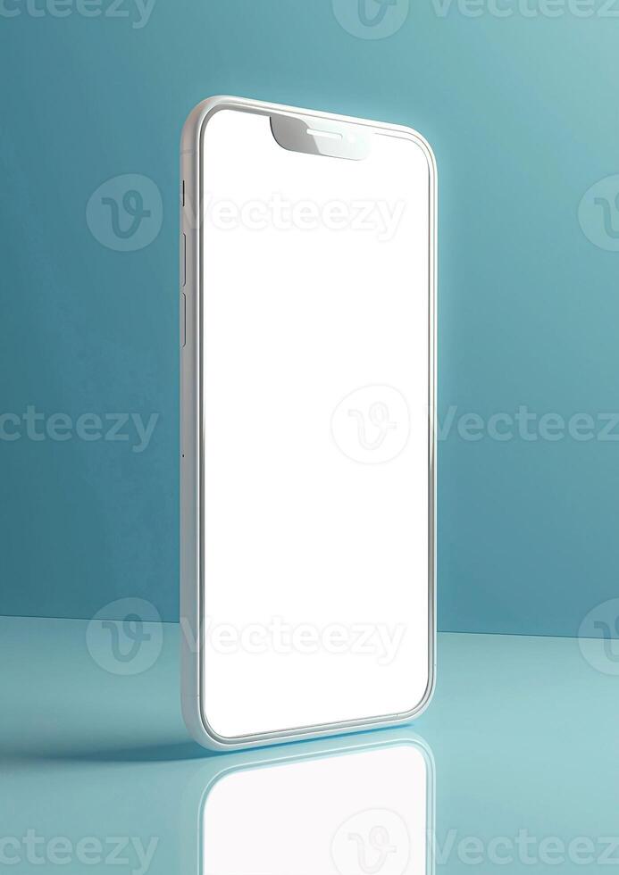 Showcase your designs with a realistic high-quality smartphone mockup, 3D rendered blank screen photo