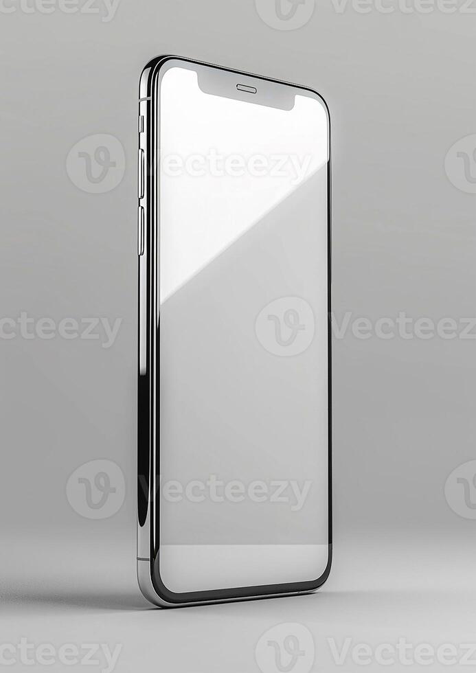 Premium blank screen smartphone mockup in a realistic 3D render, ideal for branding photo