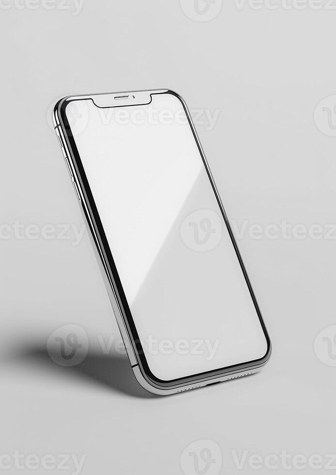 3D render of a blank screen smartphone mockup, ideal for displaying brand designs, high-quality and realistic photo