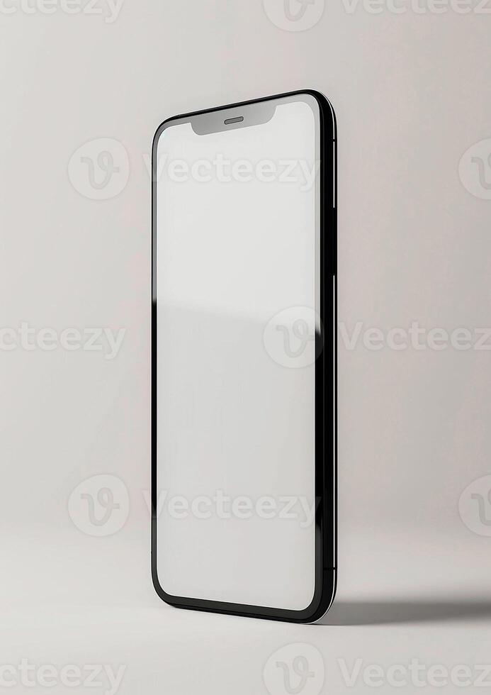 3D render of a blank screen smartphone mockup, perfect for displaying brand and website designs photo