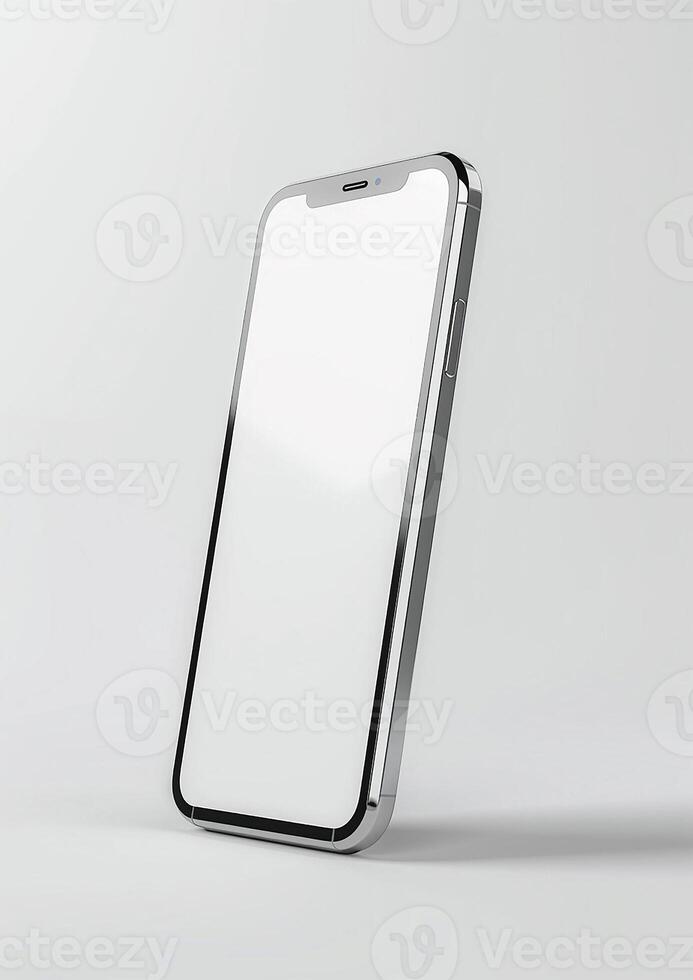 3D rendered blank screen smartphone mockup, perfect for displaying app and website designs photo