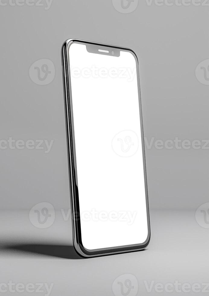 Showcase your designs with a realistic high-quality smartphone mockup, 3D rendered blank screen photo