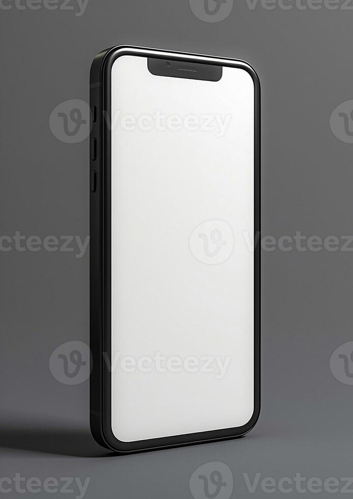 3D render of a blank screen smartphone mockup, ideal for displaying brand designs, high-quality and realistic photo