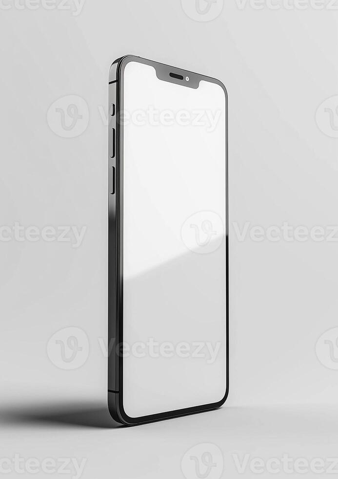 Premium blank screen smartphone mockup in a realistic 3D render, ideal for branding photo