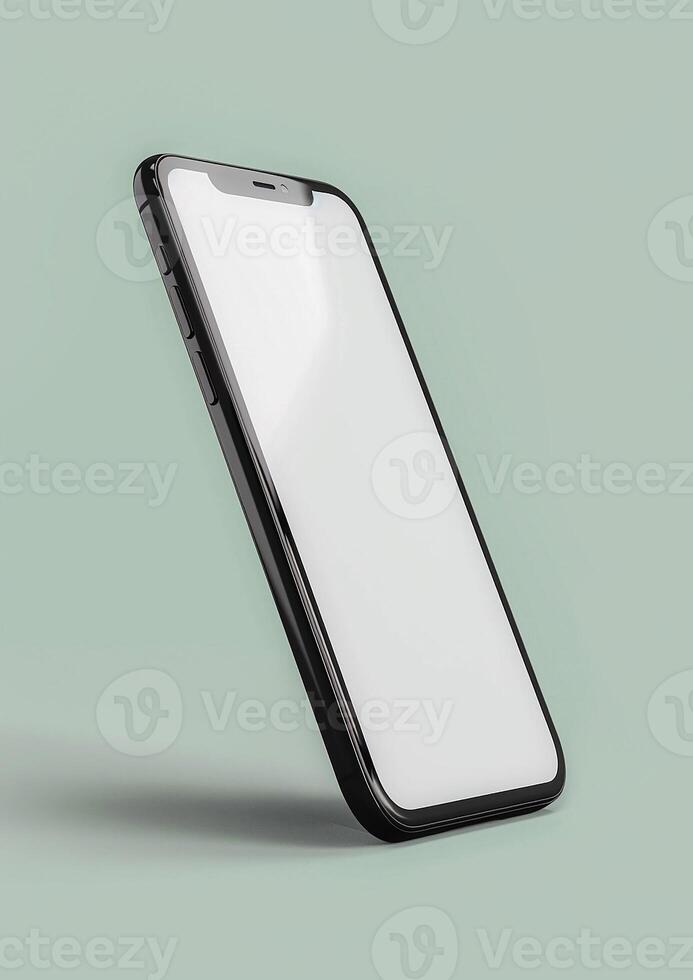 Showcase your app and website designs with a realistic high-quality smartphone mockup, 3D rendered blank screen photo