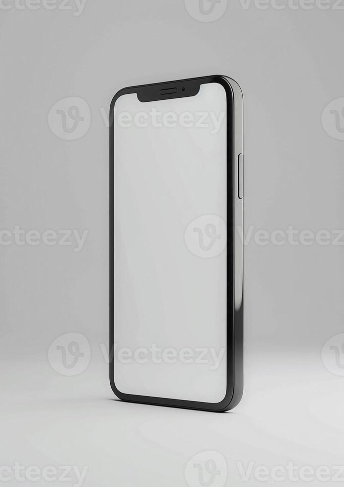 High-quality 3D rendered smartphone mockup with a blank screen, great for website showcases photo