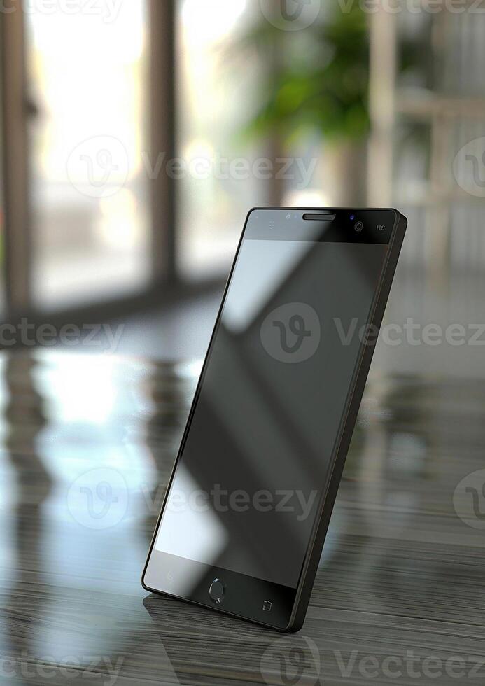 Showcase your app designs with a realistic high-quality smartphone mockup, 3D rendered blank screen photo