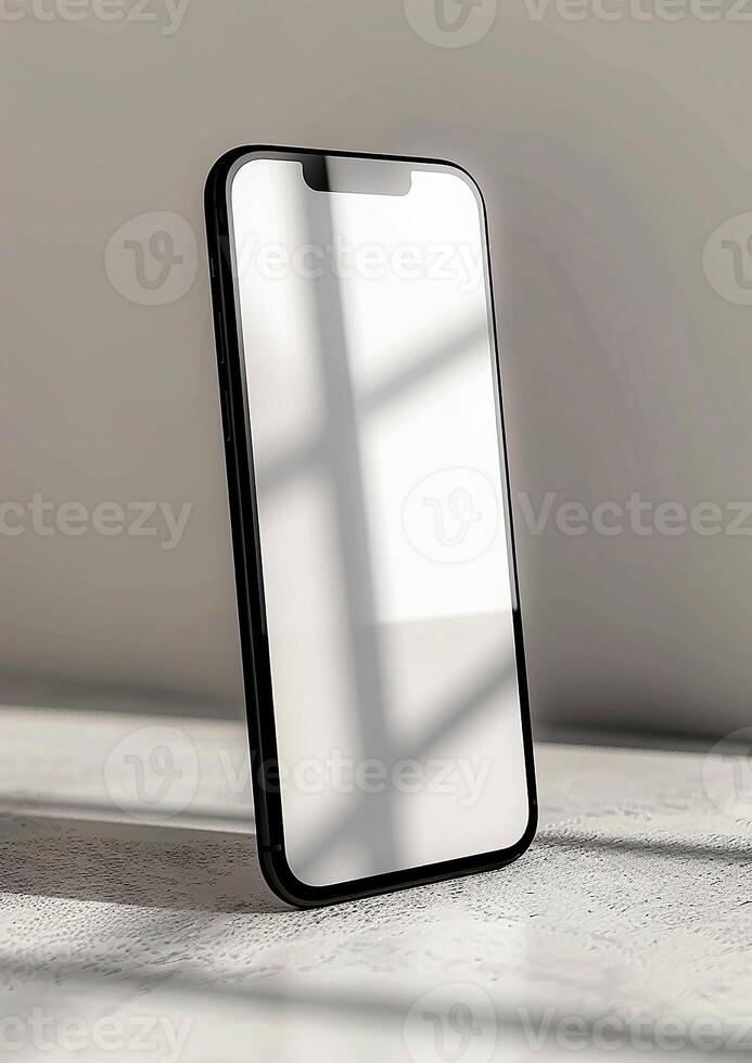 Showcase your app and website designs with a realistic high-quality smartphone mockup, 3D rendered blank screen photo