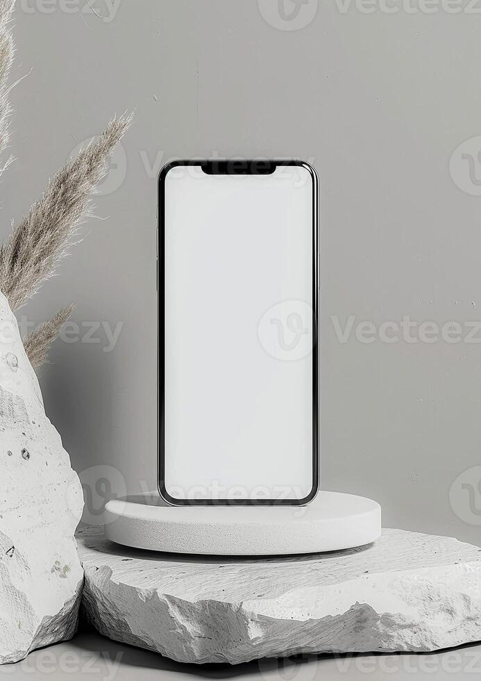 Realistic high-quality smartphone mockup with a blank screen, 3D render ideal for branding photo