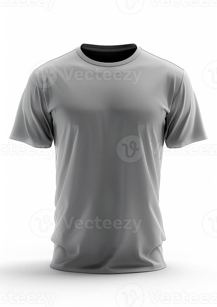 T-shirt mockup on white background in 3D render, for branding purposes photo