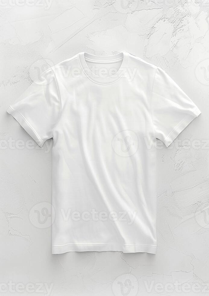 T-shirt mockup placed on a plain white background, 3D render for advertising photo