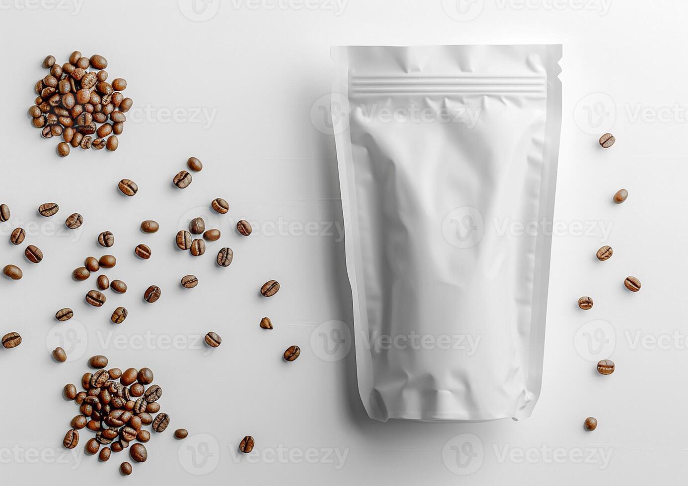 Elevate your coffee branding strategy with a blank bag template designed for whole bean and ground coffee packaging excellence. photo