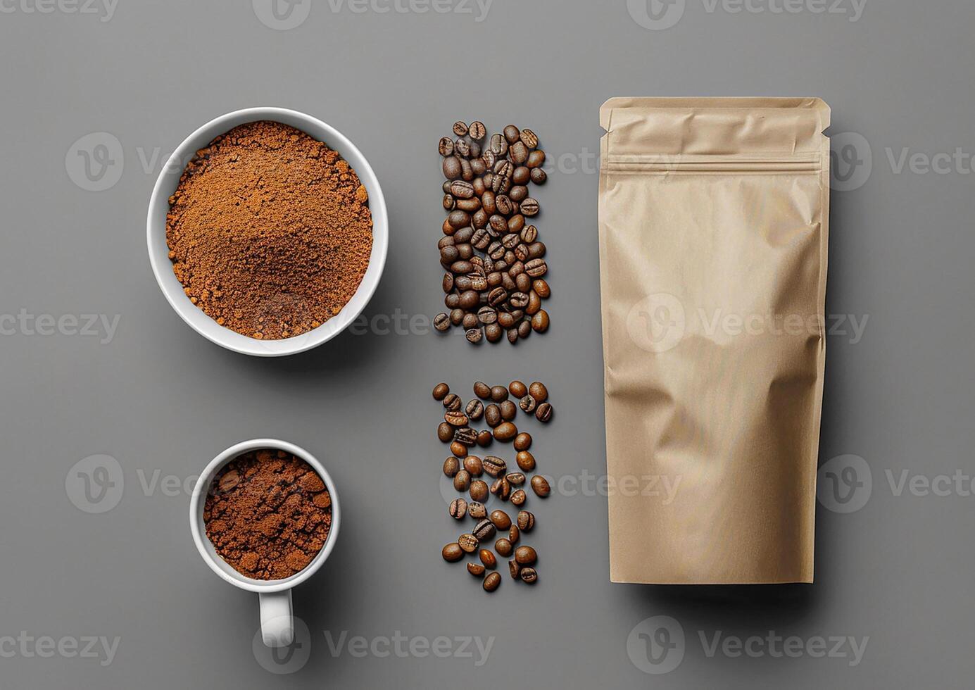 Personalize your coffee packaging strategy with a blank bag template tailored to highlight the essence of whole bean and ground coffee varieties. photo