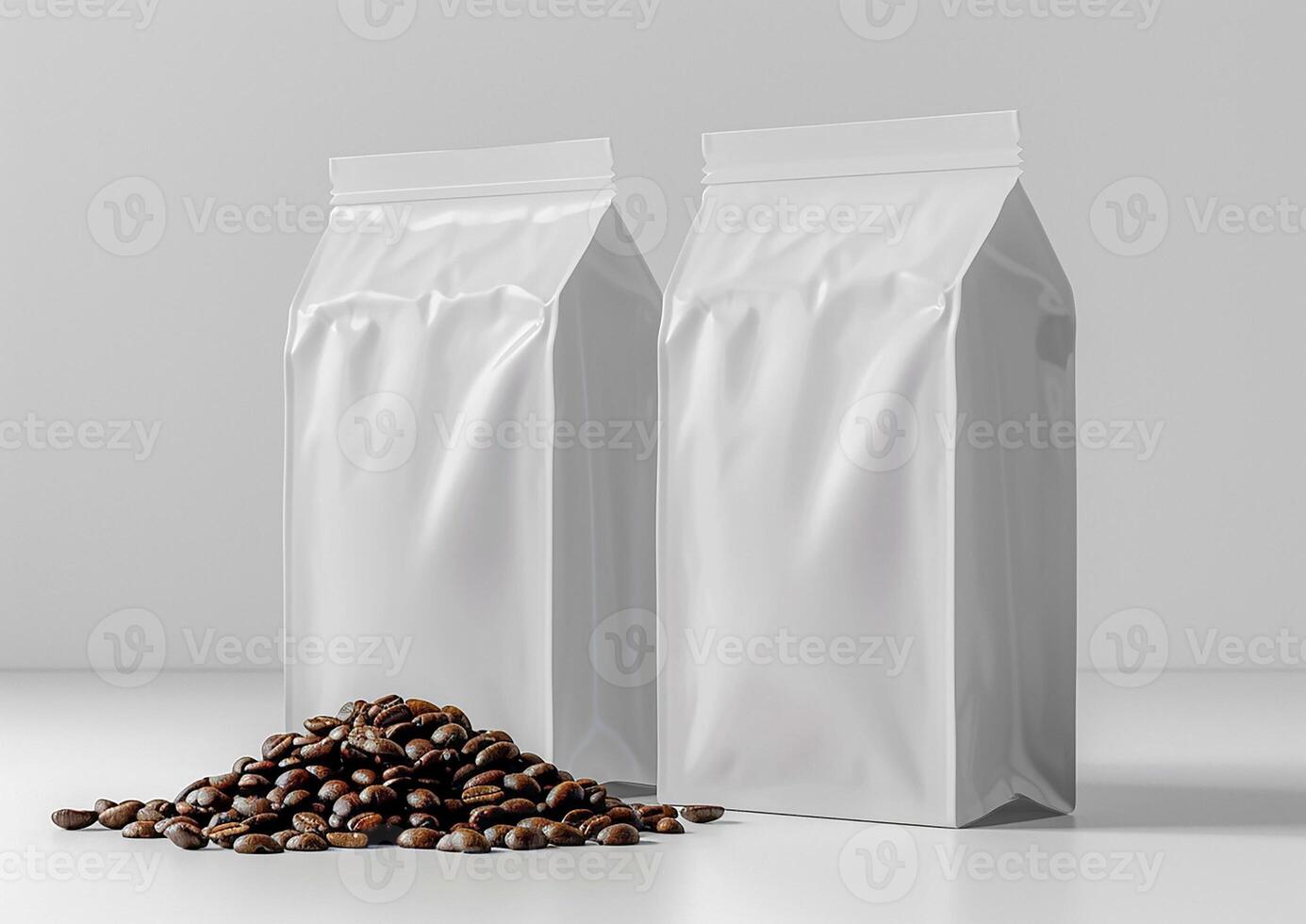 Showcase the craftsmanship of your coffee brand with a blank bag template designed for both whole bean and ground coffee aficionados. photo