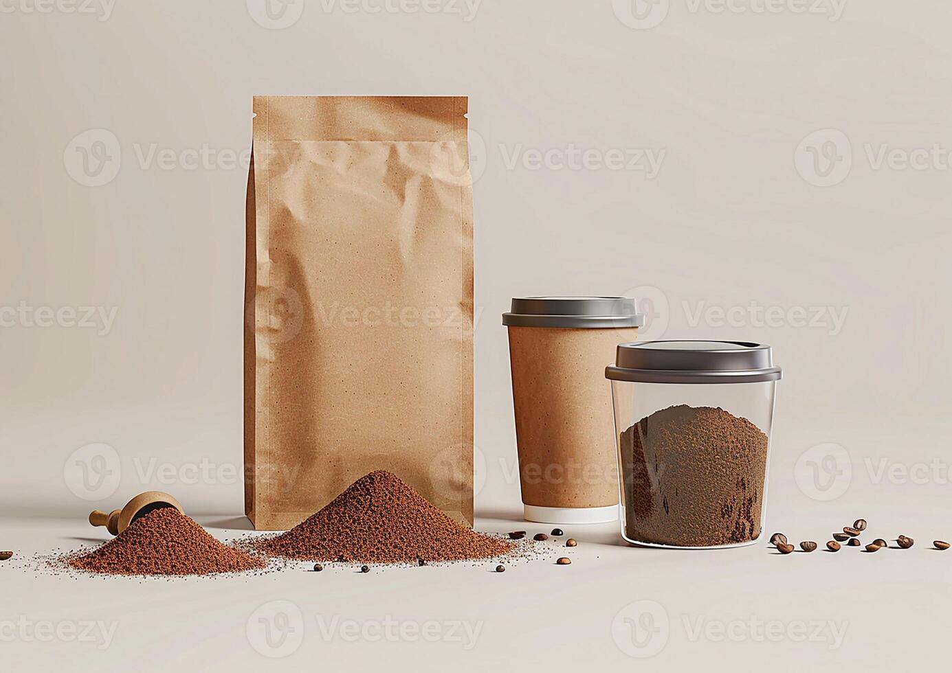 Design the perfect packaging for your coffee products using a blank template tailored for whole beans and ground coffee. photo