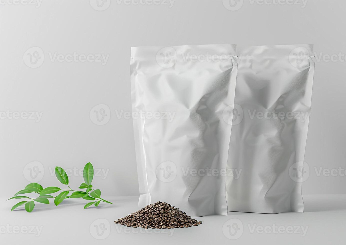 Personalize your coffee packaging concept using a versatile blank bag template crafted for whole bean and ground coffee options. photo