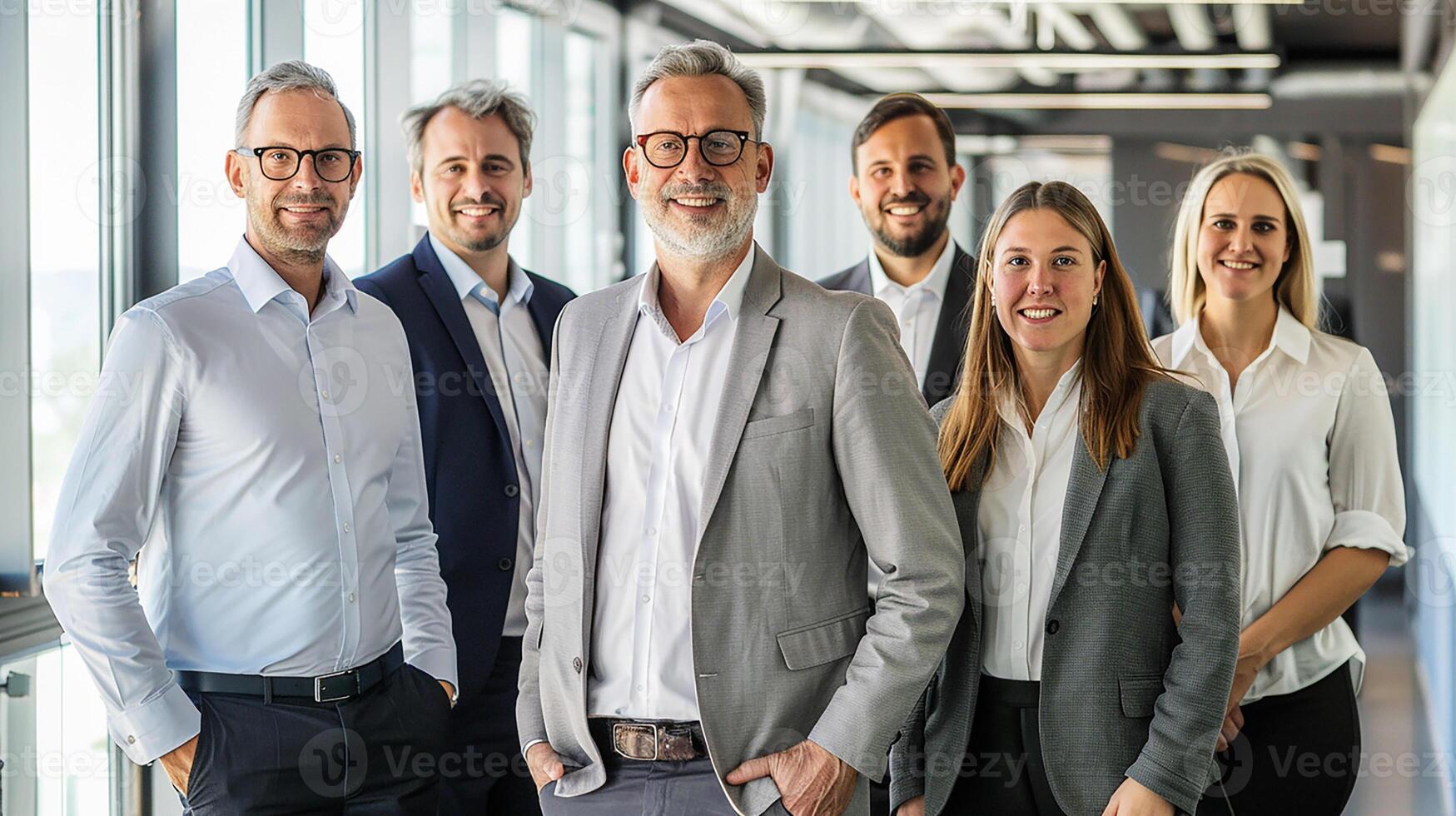 Portrait of a successful business team in their office, showcasing professionalism and teamwork, photo