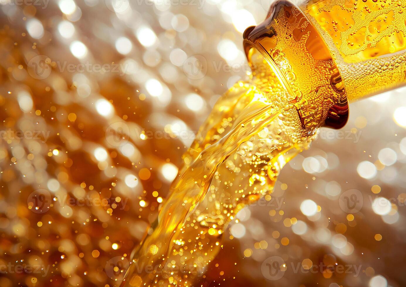 Pouring beer from tap, International Beer Day, close-up shot, golden liquid, frothy head, bar backdrop, photo