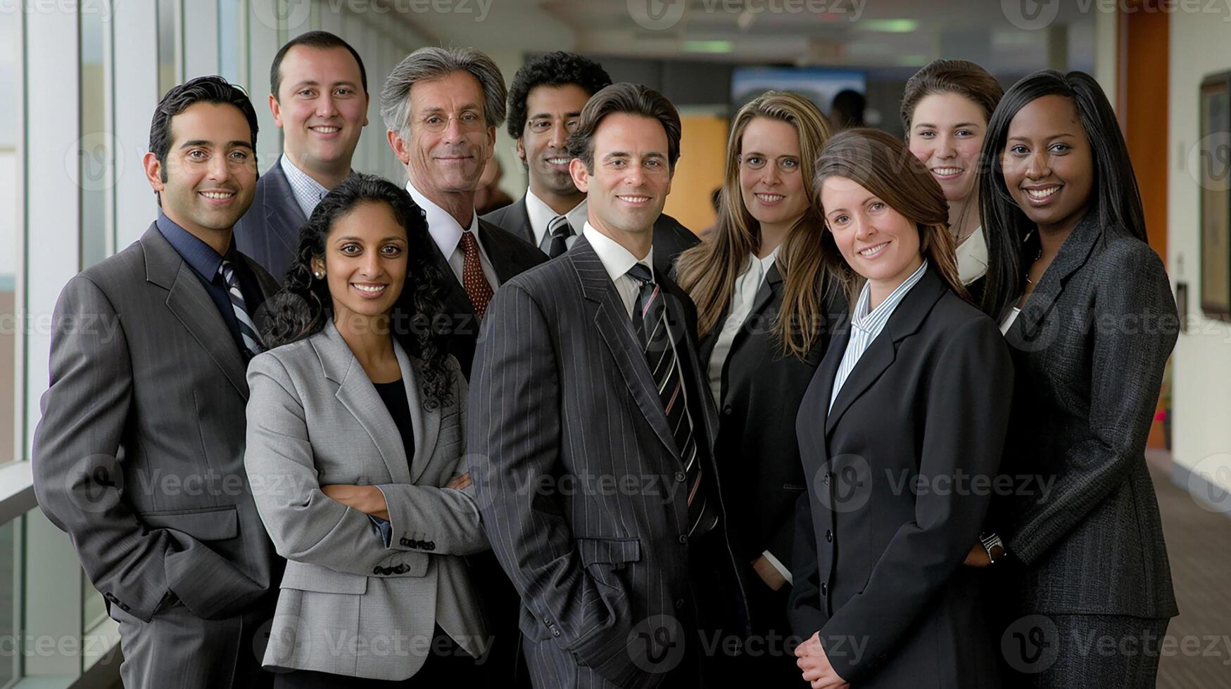 Business team portrait in an office setting, showcasing achievement and professionalism, photo