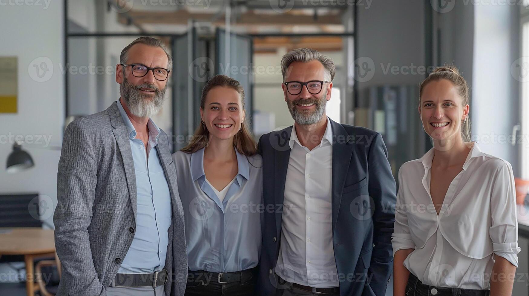 Portrait of a successful business team in their office, showcasing professionalism and teamwork, photo