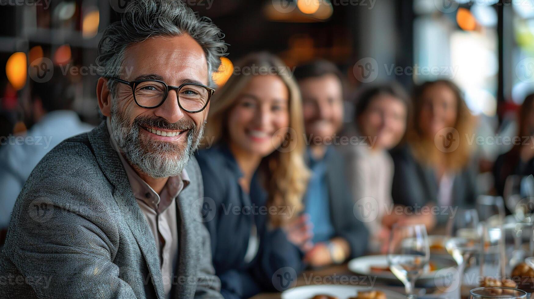 Professionals collaborating in a meeting, modern office, business attire, magazine photography style, photo