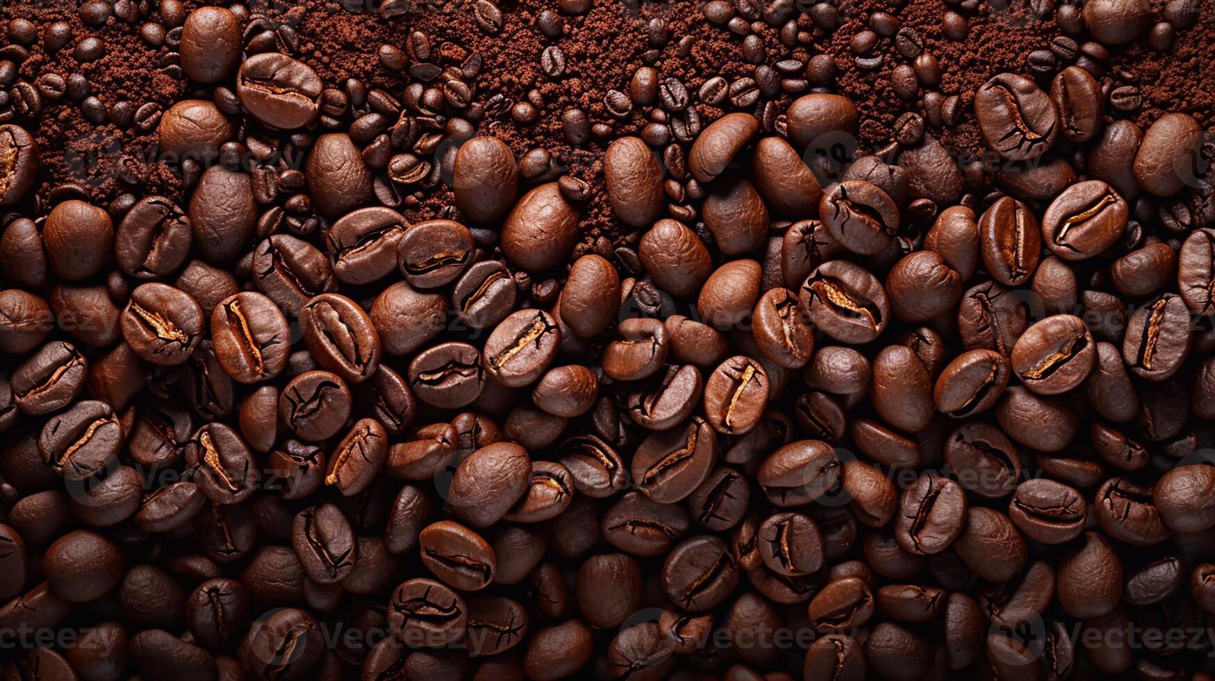 Texture background of coffee beans high resolution realistic image for International coffee day photo