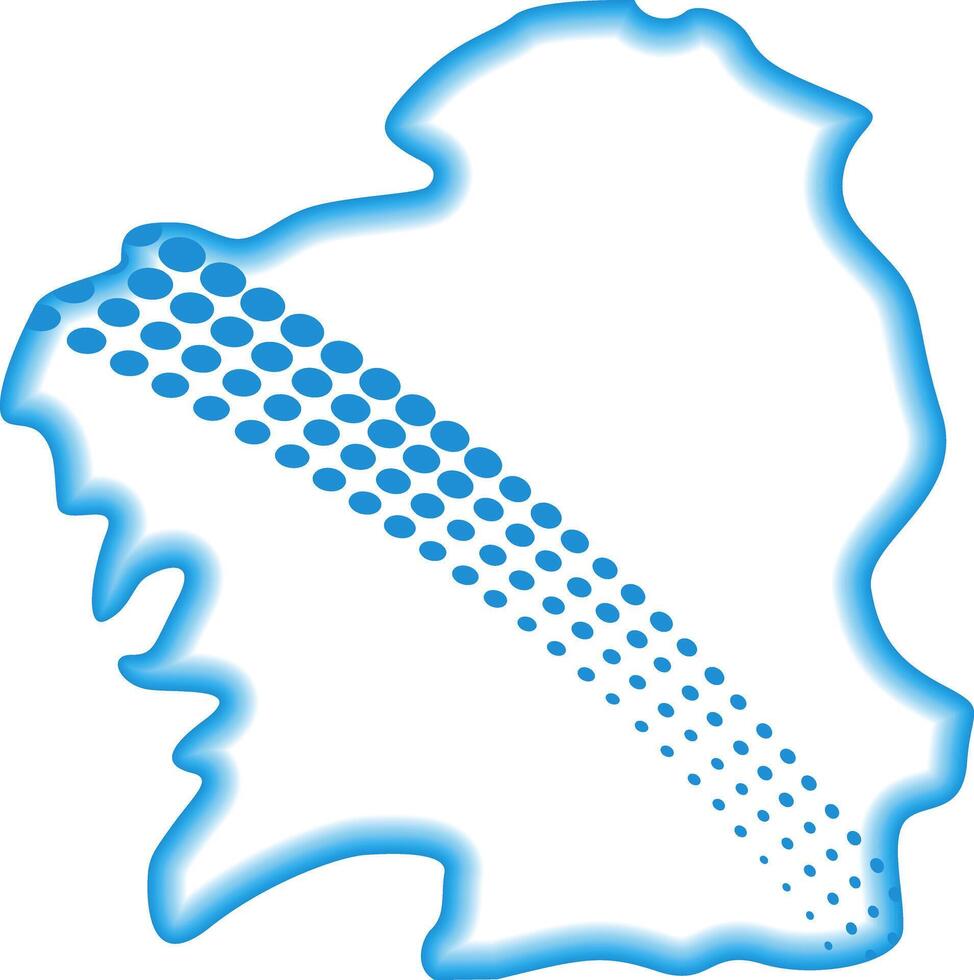 map of galicia with stripe of the cruzanto flag with dots vector