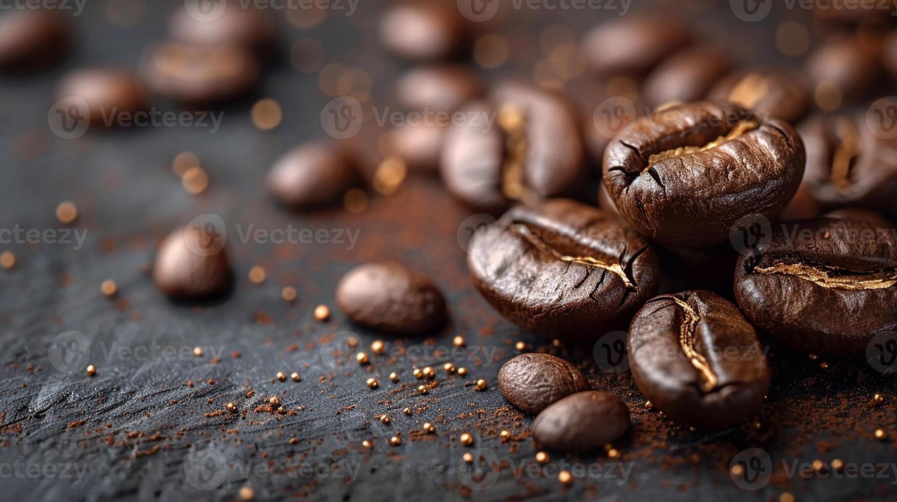 Texture background of coffee beans high resolution realistic image for International coffee day photo