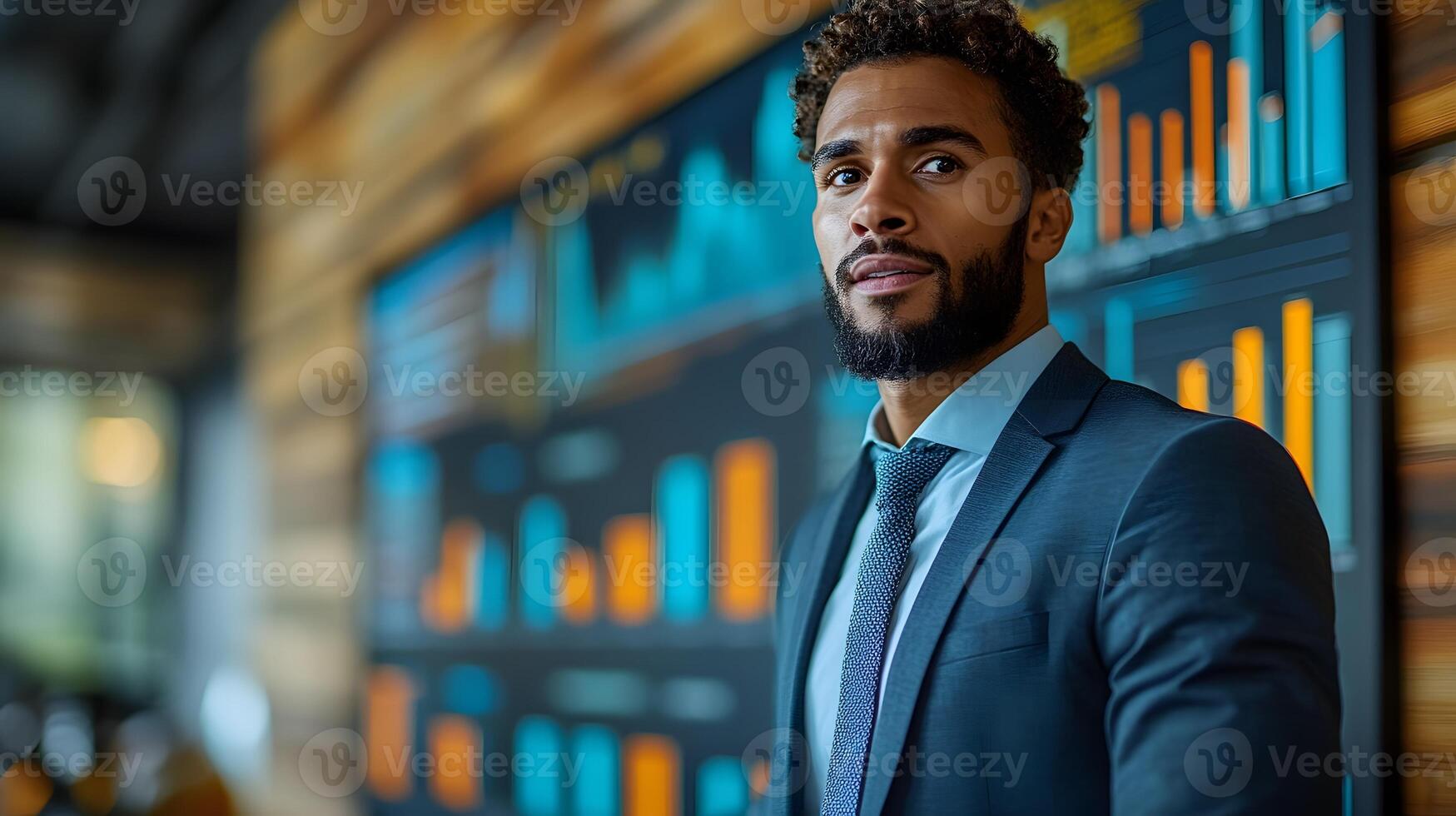 Business consultant, discuss, plan, analyze investment and marketing on. photo