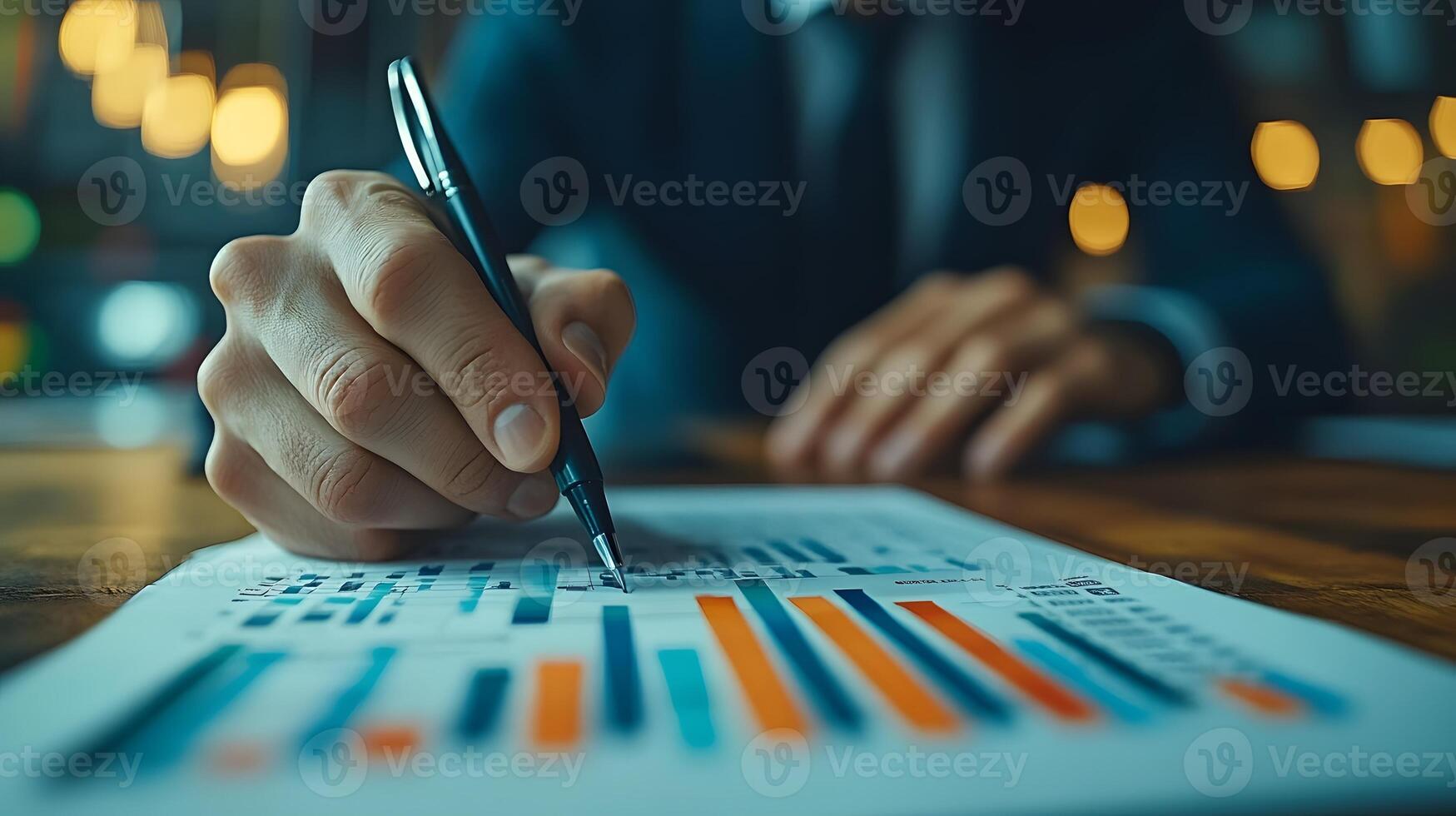 Business consultant, discuss, plan, analyze investment and marketing on. photo