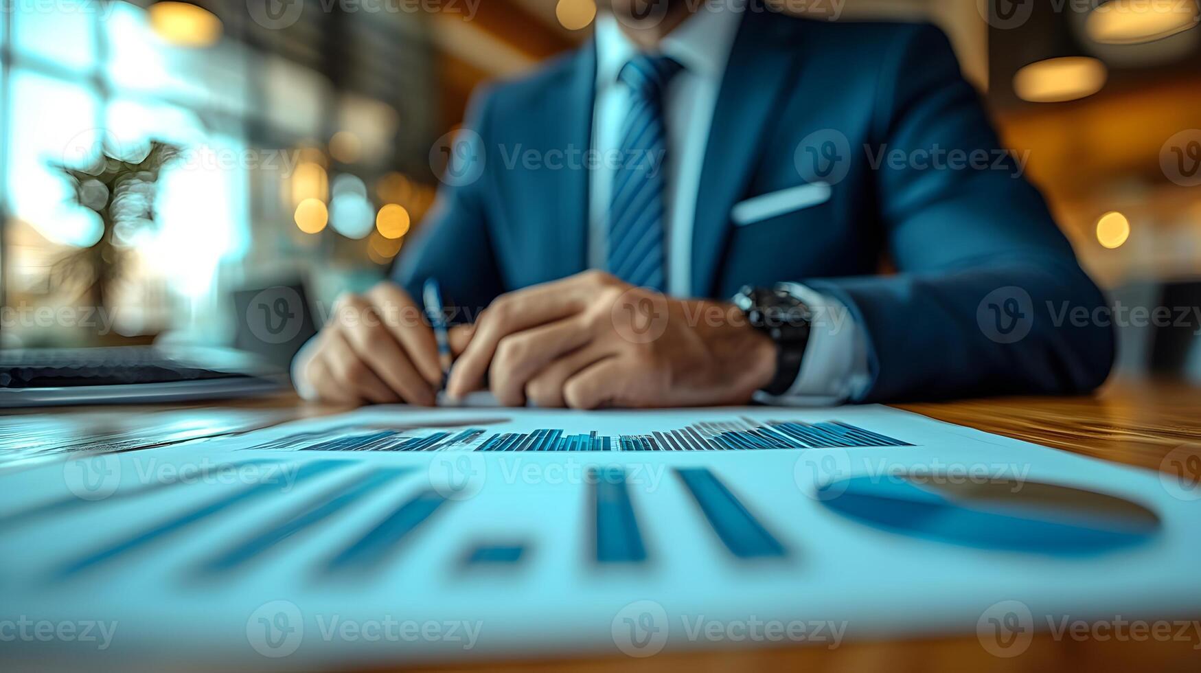 Business consultant, discuss, plan, analyze investment and marketing on. photo