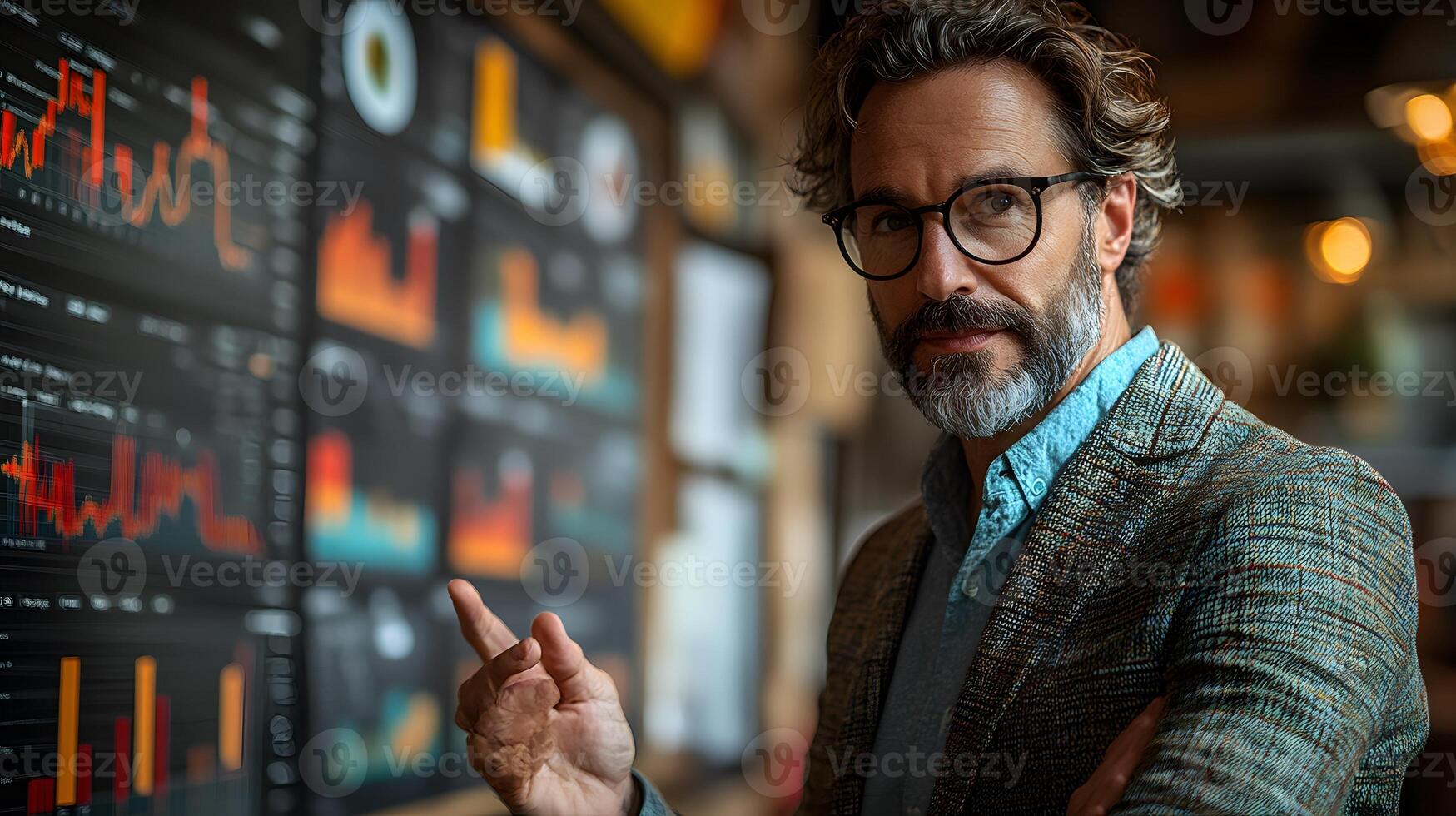 Business consultant, discuss, plan, analyze investment and marketing on. photo