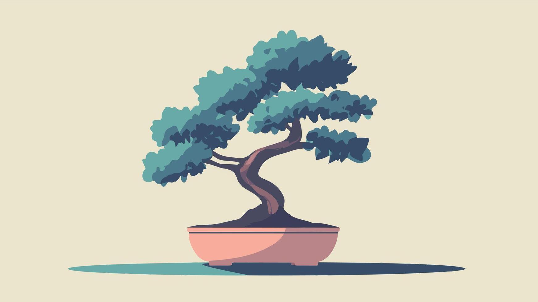 Elegant Bonsai Tree A Calm and Refined Design vector