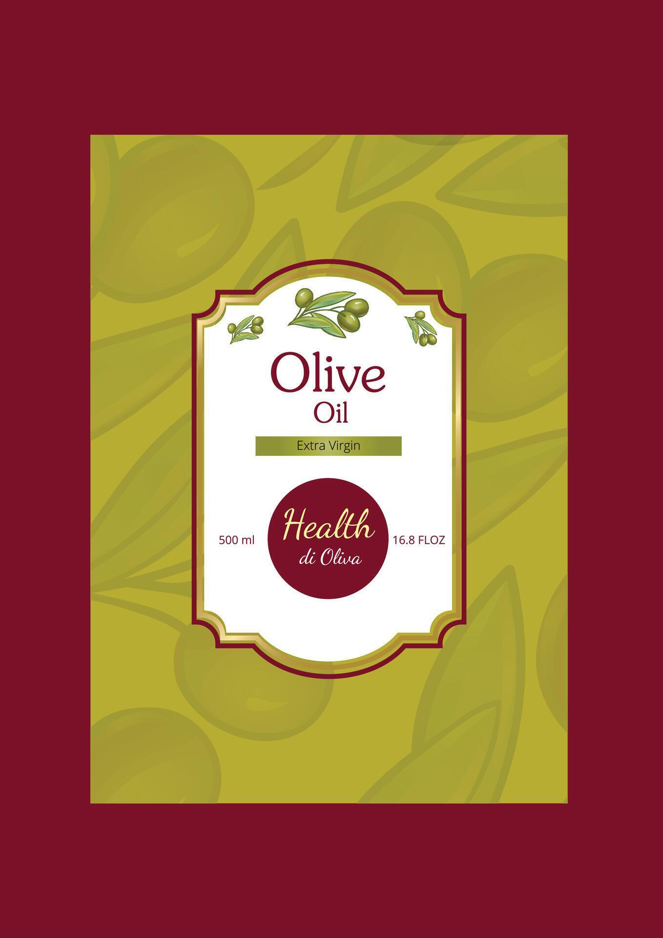 Olive Oil Label Design with background color olive label design